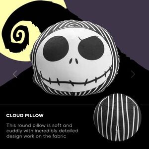 Disney Nightmare Before Christmas Jack Grin Round Cloud Pillow